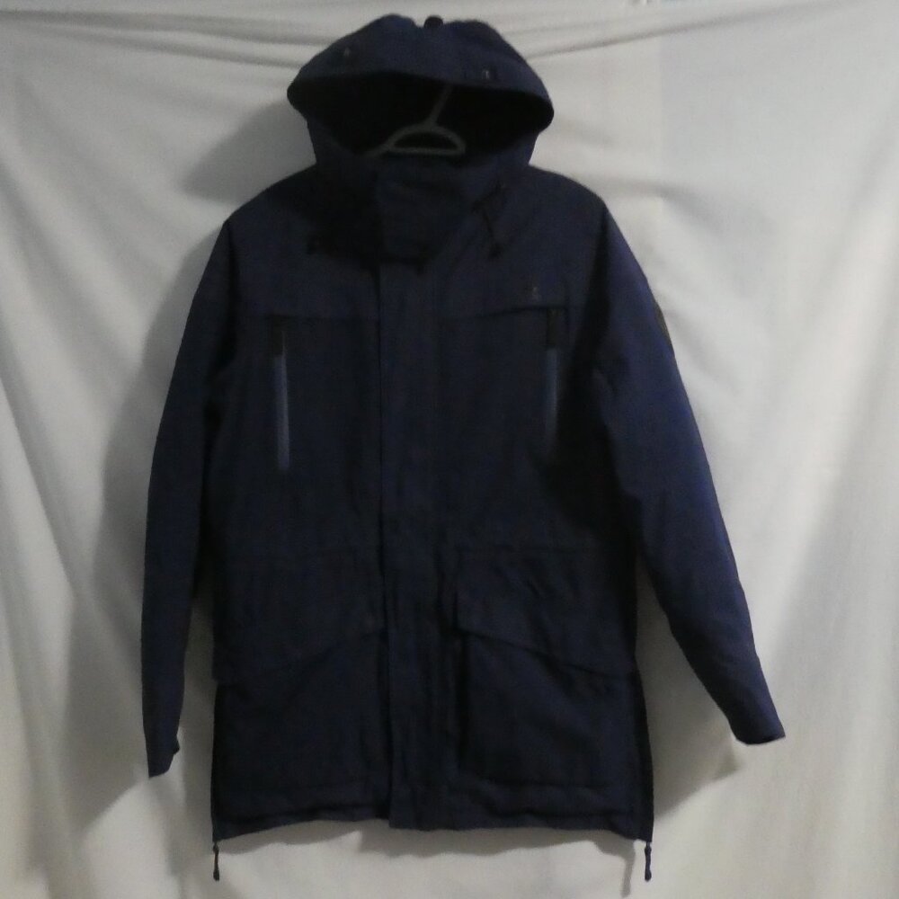 DECATHLON | medium | Navy Hooded Winter Coat | Snap Button - Zipper Closure
